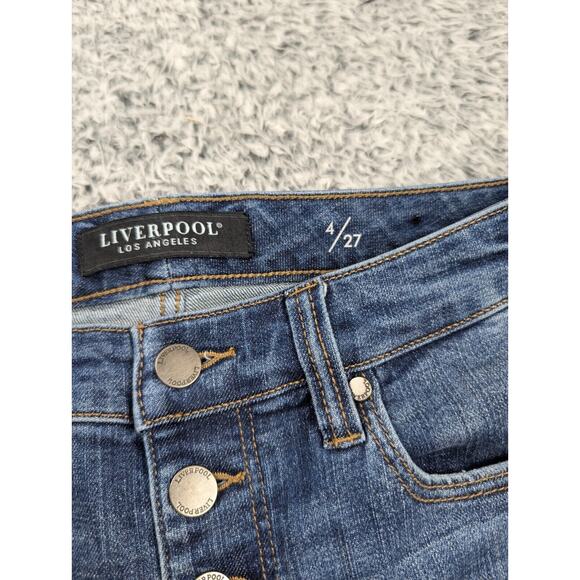 Liverpool Jeans Women 4 Blue Skinny High Rise Ankle Stretch Distressed Casual - Picture 5 of 11